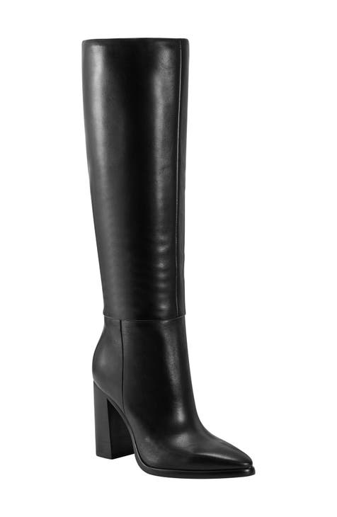 Long black knee boots on sale