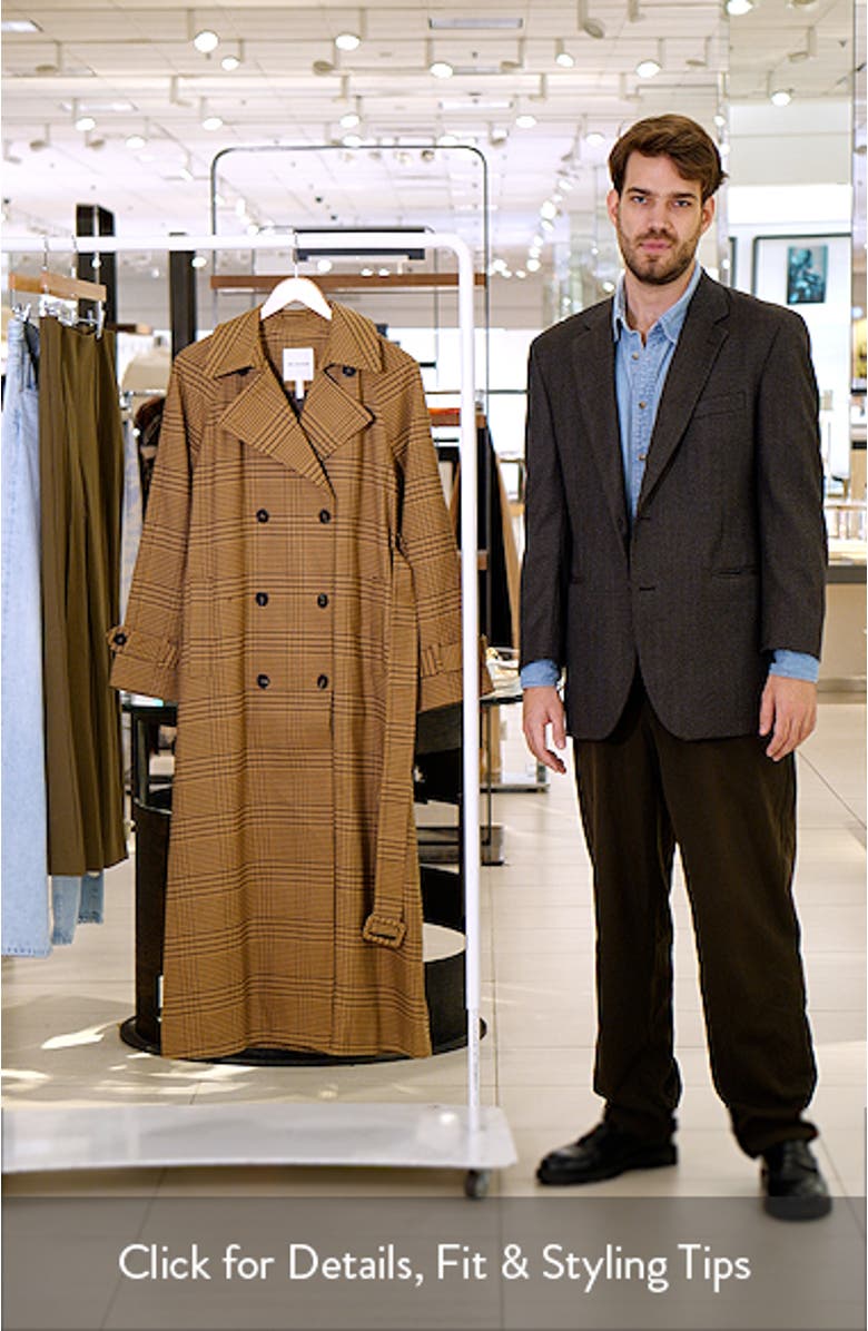 Oversized Plaid Maxi Trench Coat