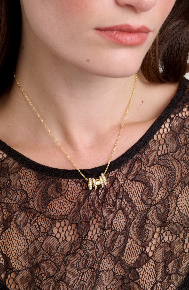 Ted Baker Romie Crystal Roll Pendant Necklace, Alternate, color, Gold Tone/ Clear Crystal