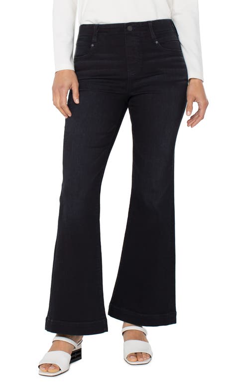 Liverpool Los Angeles Gia Glider Pull-on High Waist Flare Jeans In Black
