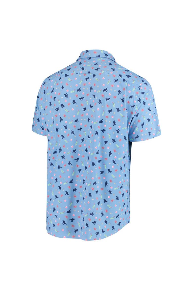 Men's Fanatics Branded Light Blue Kentucky Derby Tri-Blend Button-Up Shirt, Alternate, color, Light Blue