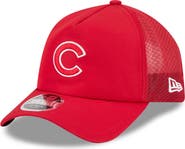 New Era Men's New Era Red Chicago Cubs 2026 Batting Practice Apex 9FORTY Adjustable Trucker Hat