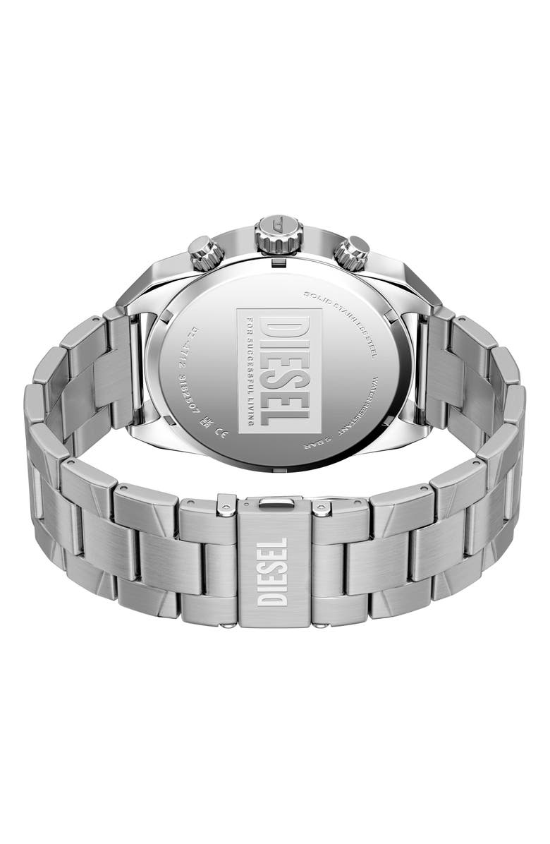 DIESEL<sup>®</sup> Spiked Chronograph Bracelet Watch, 49mm, Alternate, color, Silver