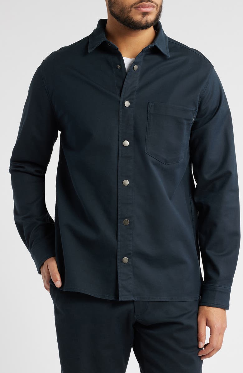 DL1961 Dominick Stretch Cotton & Viscose Snap-Up Overshirt, Alternate, color, Depths
