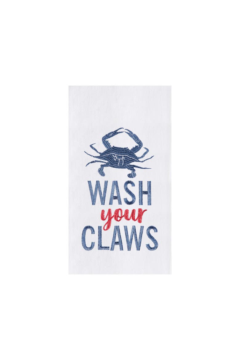 Wash Your Claws Flour Sack Kitchen Towel, Main, color, White