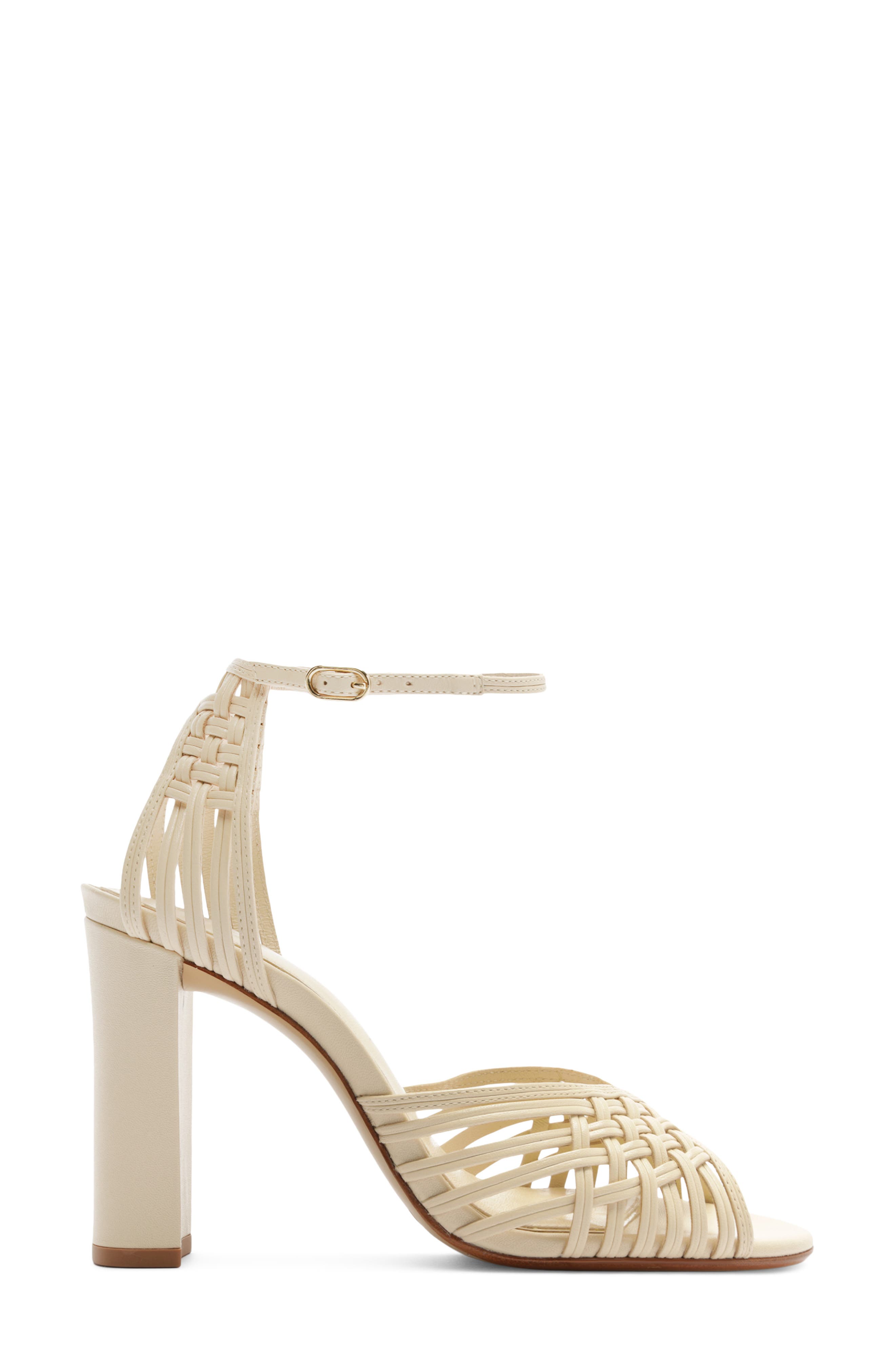 Lilian Woven Ankle Strap Sandal, Alternate, color, EGGSHELL