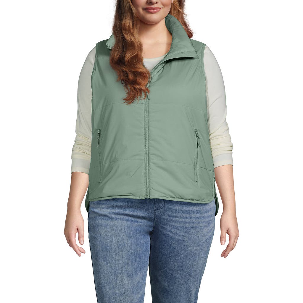 Lands' End Wanderfree Insulated Vest In Lily Pad Green
