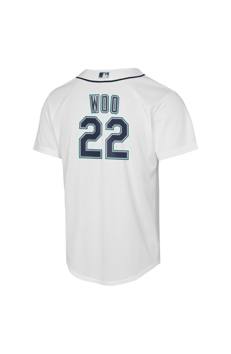 Nike Youth Nike Bryan Woo White Seattle Mariners Home Baseline Jersey, Alternate, color, White