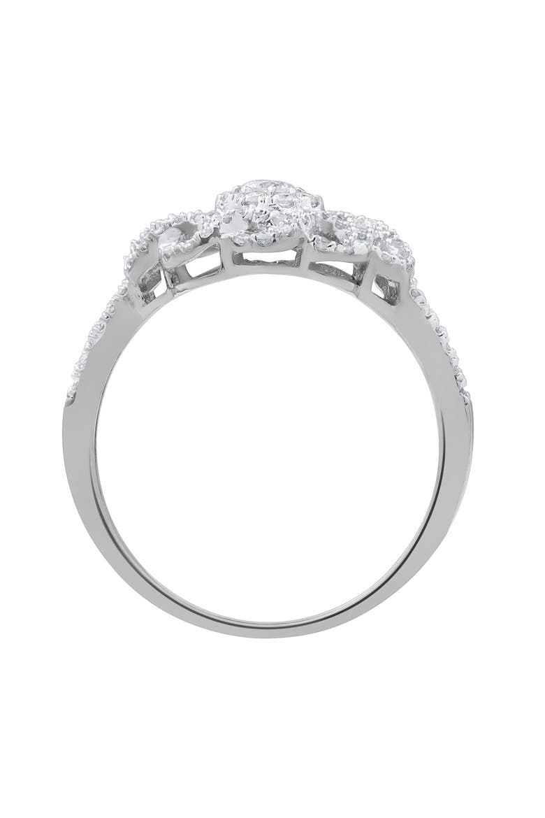Caeloria 14K Gold Diamond Cluster Ring 0.95 Ct, Alternate, color, 14K White Gold