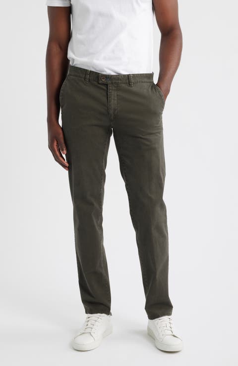 Fabio Flat Front Cotton Blend Pants