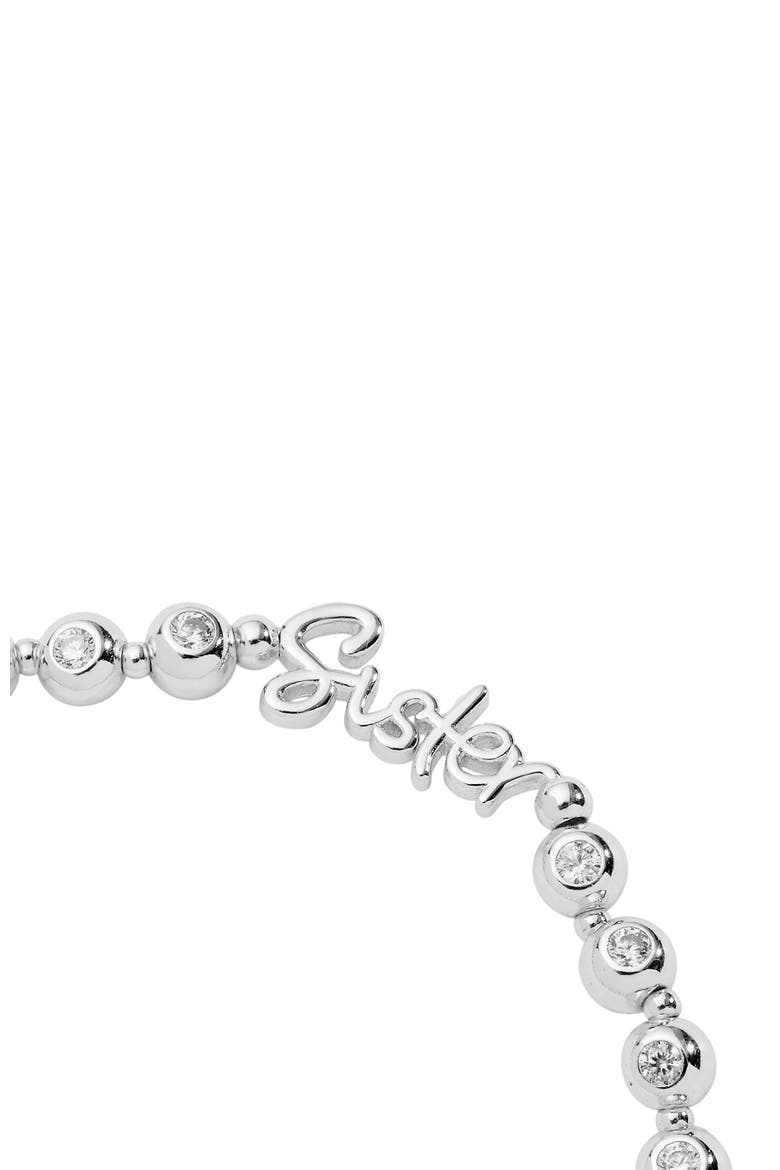 Sister Elongated Crystal Stretch Bracelet, Alternate, color, Silver