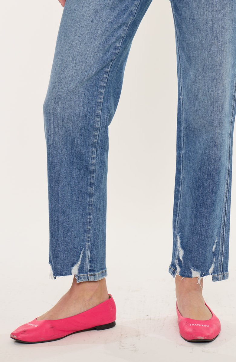 KanCan Ivorie Mid Rise Crop Straight Jeans, Alternate, color, Medium Wash