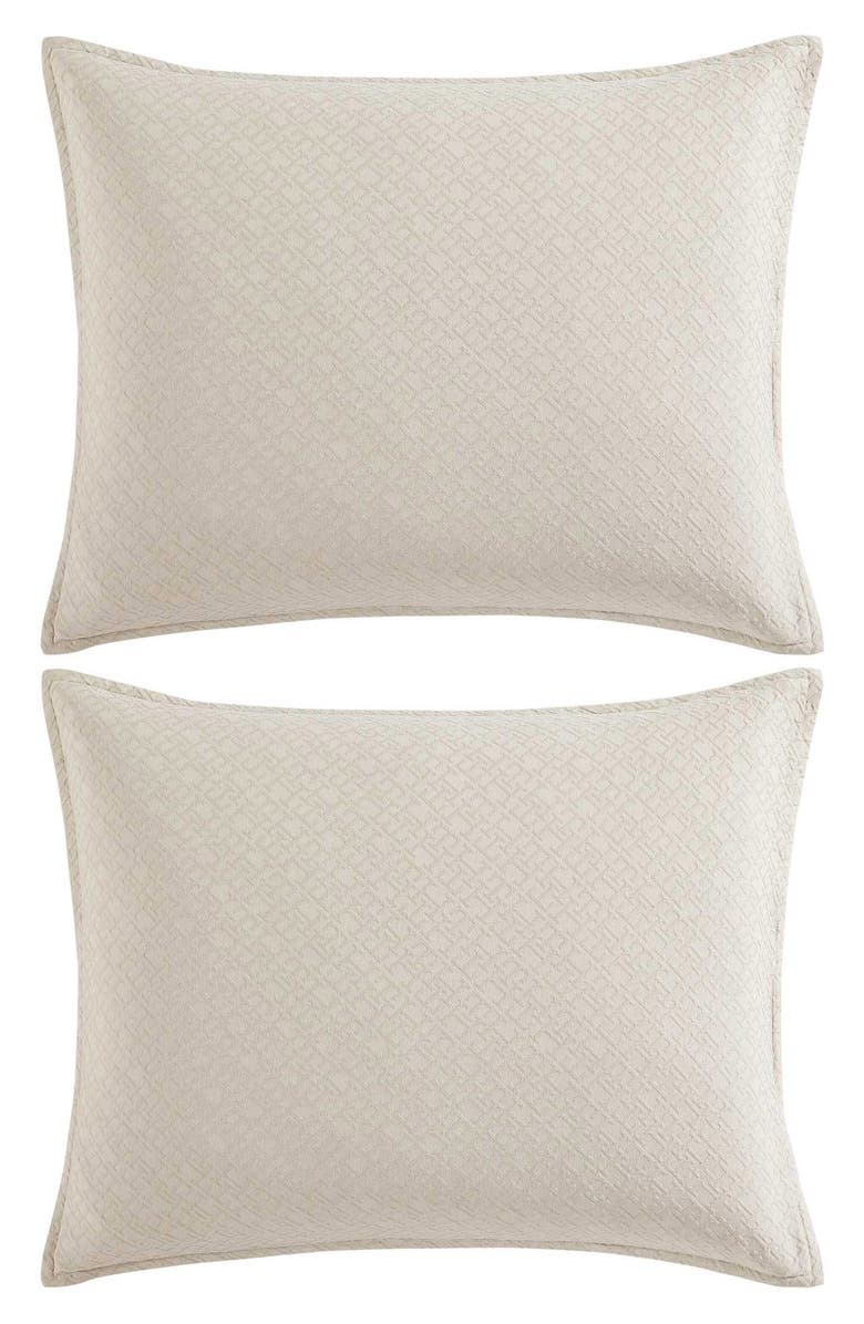 Tommy Hilfiger Monogram Matelassé Comforter & Pillow Shams Set, Alternate, color, Beige