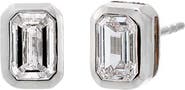 BY ADINA EDEN Lab Grown Diamond Emerald Bezel Stud Earring 14K
