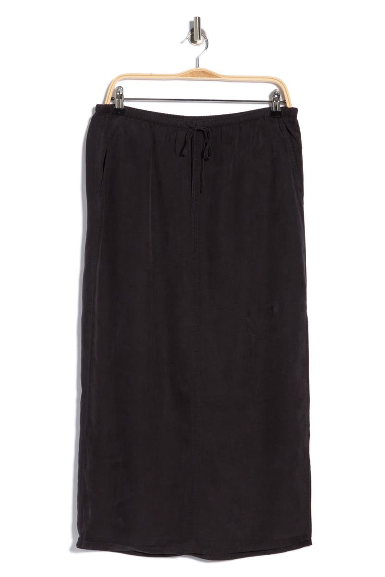 Ana Side Slit Midi Skirt, Main, color, BLACK