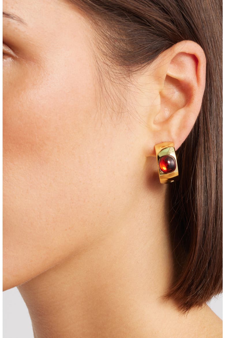 It Girl Hoop Earrings, Alternate, color, RED