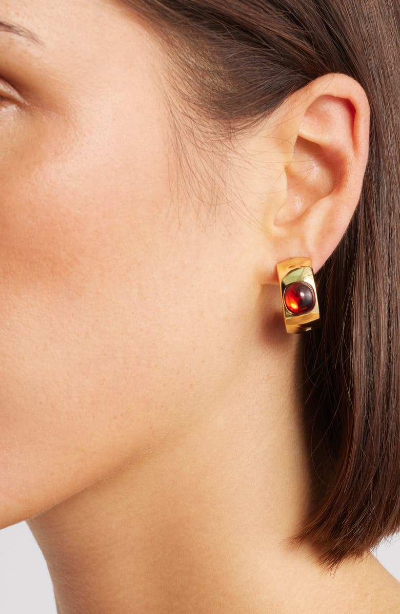 FRASIER STERLING It Girl Hoop Earrings, Alternate, color, Red