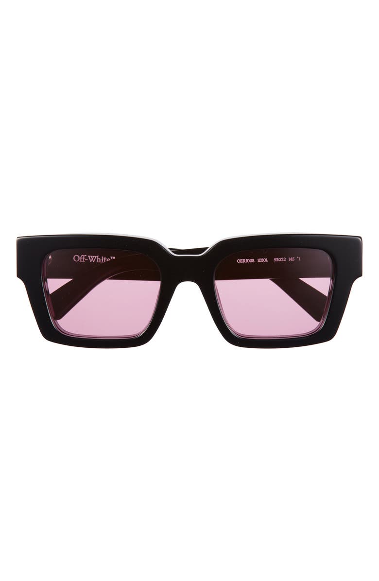 Off-White Virgil Square Sunglasses, Main, color, Blackpinklogo Black