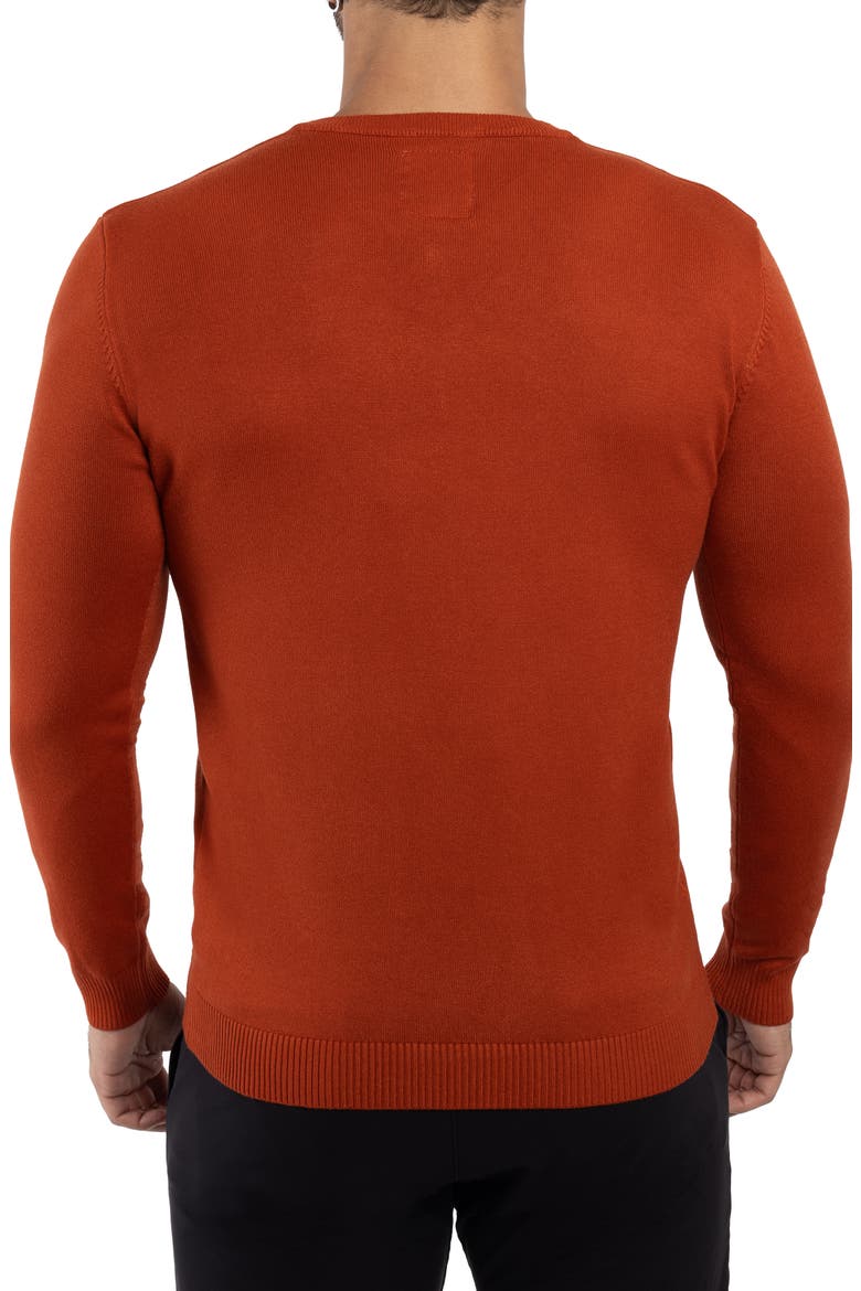 V-Neck Rib Knit Sweater, Alternate, color, BRICK