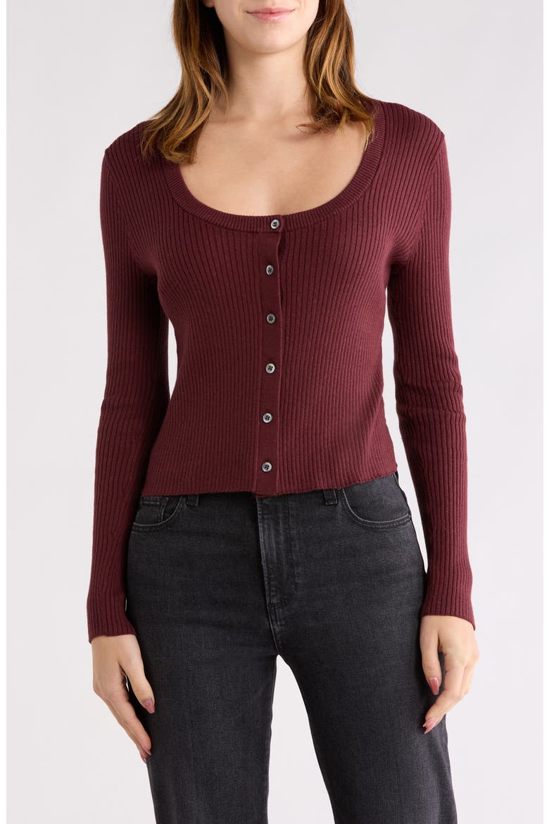 Lima Organic Cotton Blend Cardigan, Main, color, OXBLOOD
