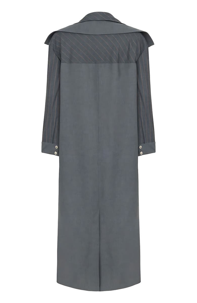 Nocturne Striped Double Breasted Trench Coat, Alternate, color, 