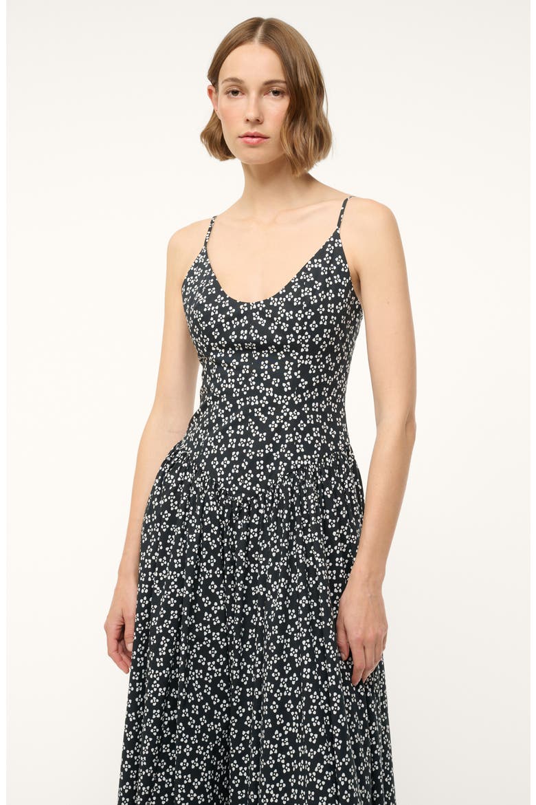 Dena Floral Sundress, Alternate, color, BLACK WOODBLOCK FLORAL