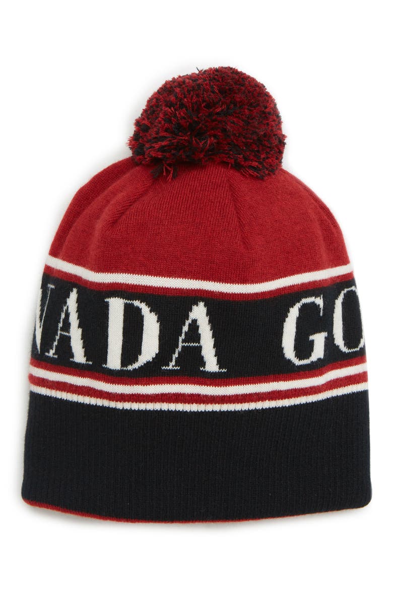 Wool Blend Pom Beanie, Main, color, REDWOOD