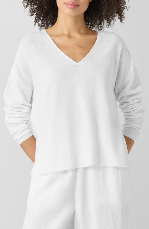 Eileen Fisher Organic Linen-cotton Knit Sweater In Undyed Natural