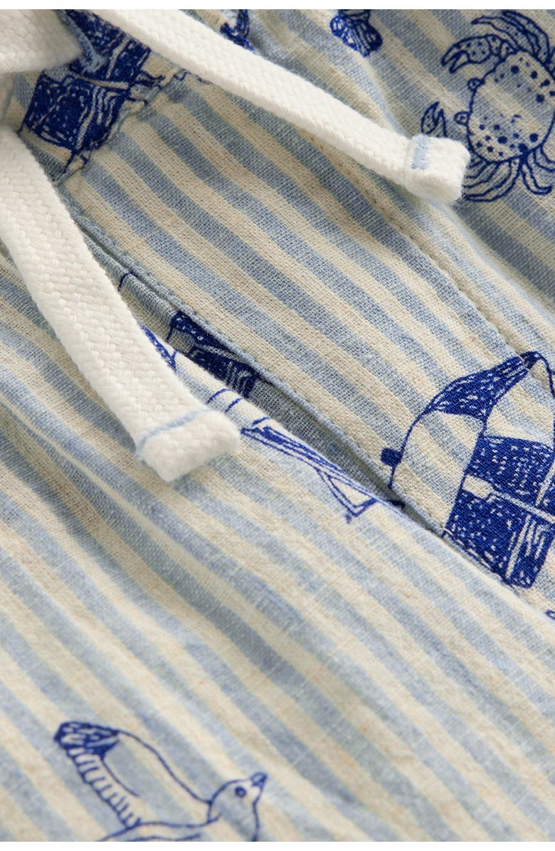 Mini Boden Kids' Linen & Cotton Shorts, Alternate, color, Stripe Seaside