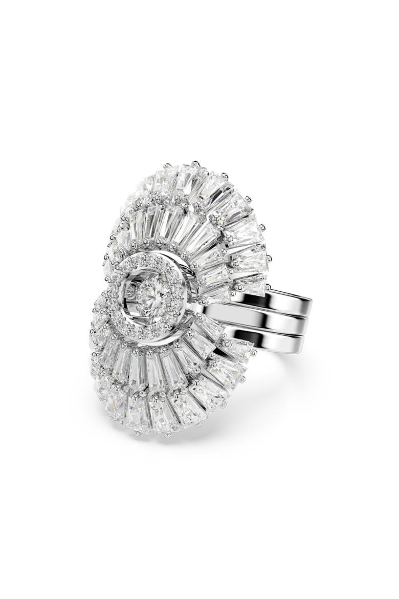 Set of 3 Idyllia Cubic Zirconia Cocktail Rings, Main, color, SILVER
