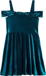 Ava & Yelly Marlyn Twist Front Velvet Dress