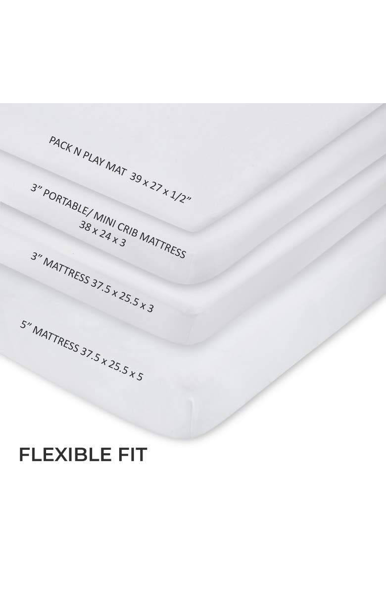 Ely's & Co. Baby Fitted Pack n Play - Mini Crib Sheet 2 Packs, Alternate, color, Solid White