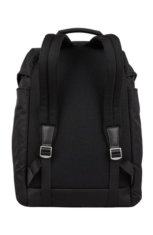 Sandro Mens Black Logo-plaque Woven Backpack In Black