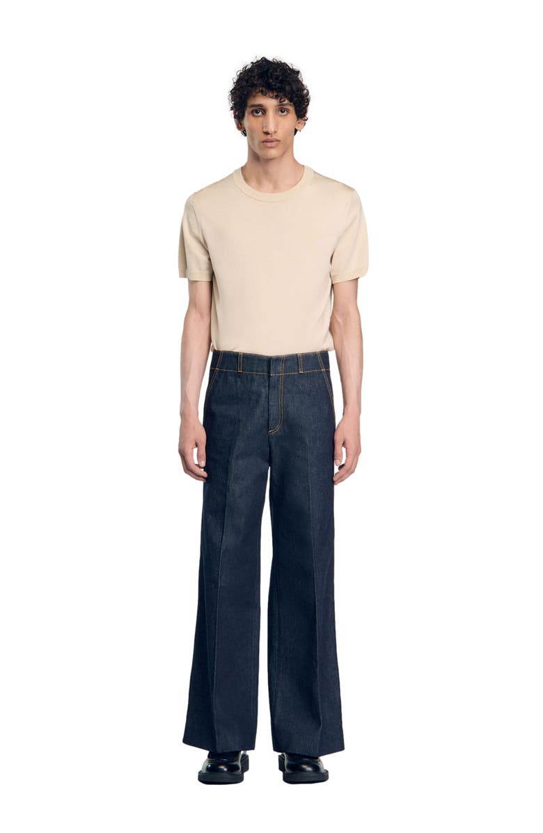 SANDRO Wide-leg jeans, Main, color, Raw-Denim