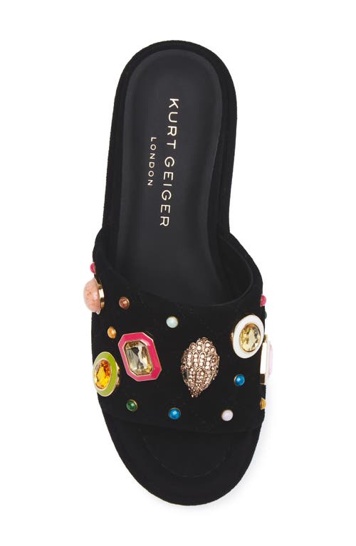 Kurt Geiger London Eagle Gem Platform Sandal In Black