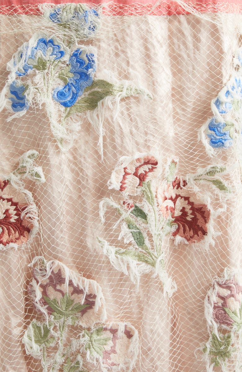 Erdem Embellished Textured Satin Trench Coat, Alternate, color, Cameo Pink