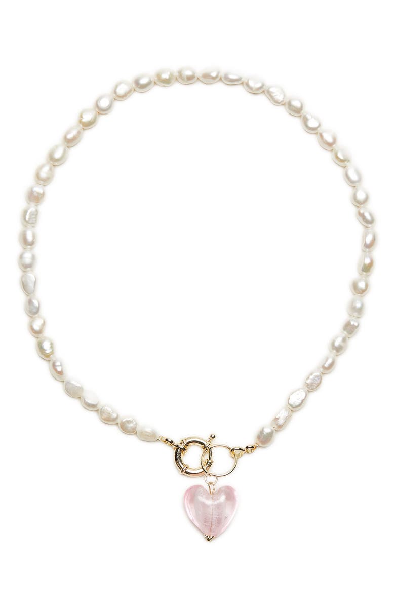 Petit Moments Lisa Freshwater Pearl Necklace, Main, color, Pink