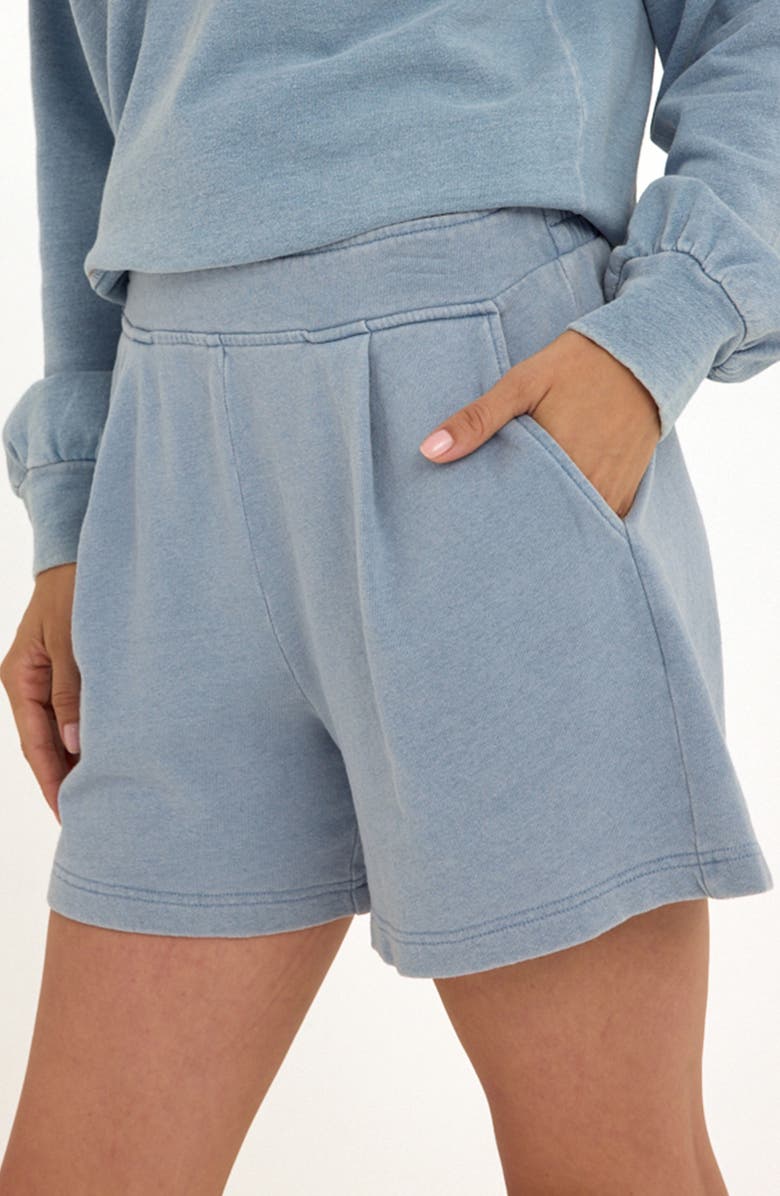 Threads 4 Thought Jessamina Organic Cotton Terry Cloth Shorts, Alternate, color, Light Wash