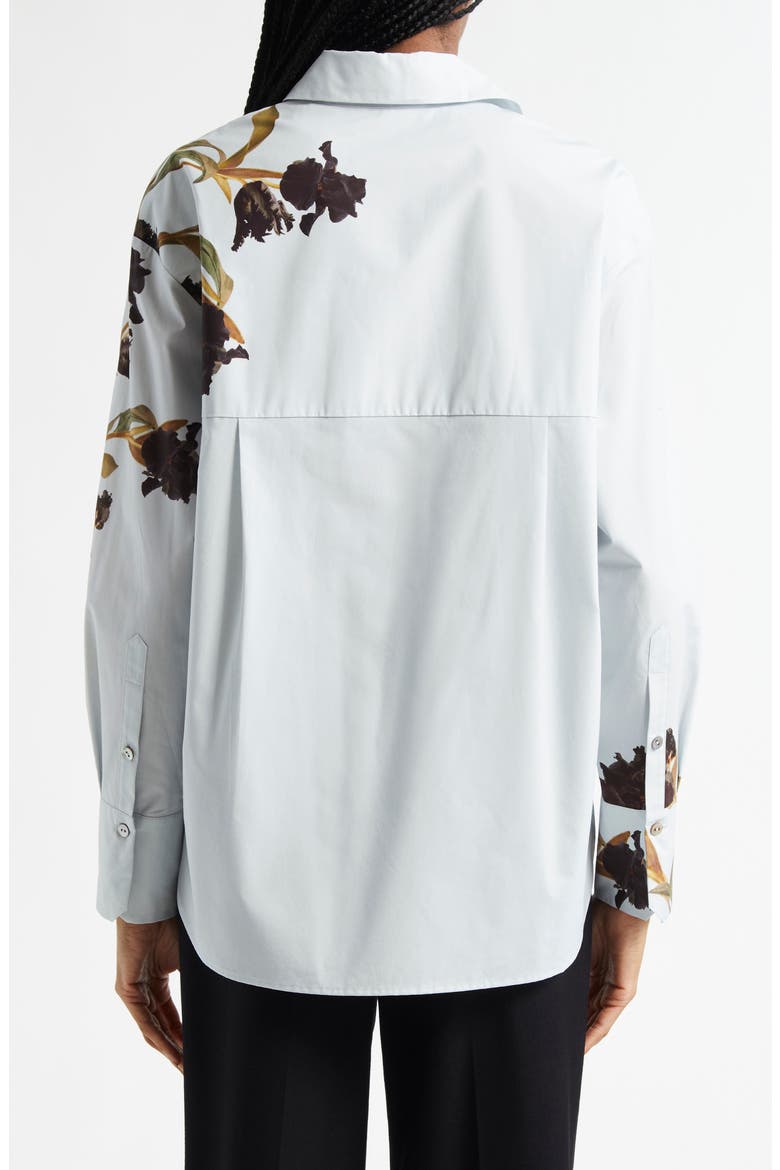 Iris Button-Up Shirt, Alternate, color, SALT GLASS/ BLACK IRIS