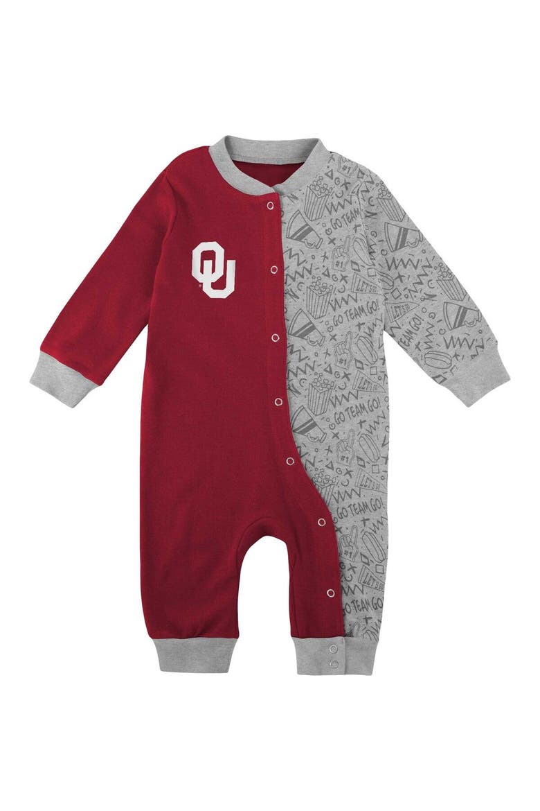 Infant Crimson Oklahoma Sooners Playbook Two-Tone Sleeper, Alternate, color, Crimson