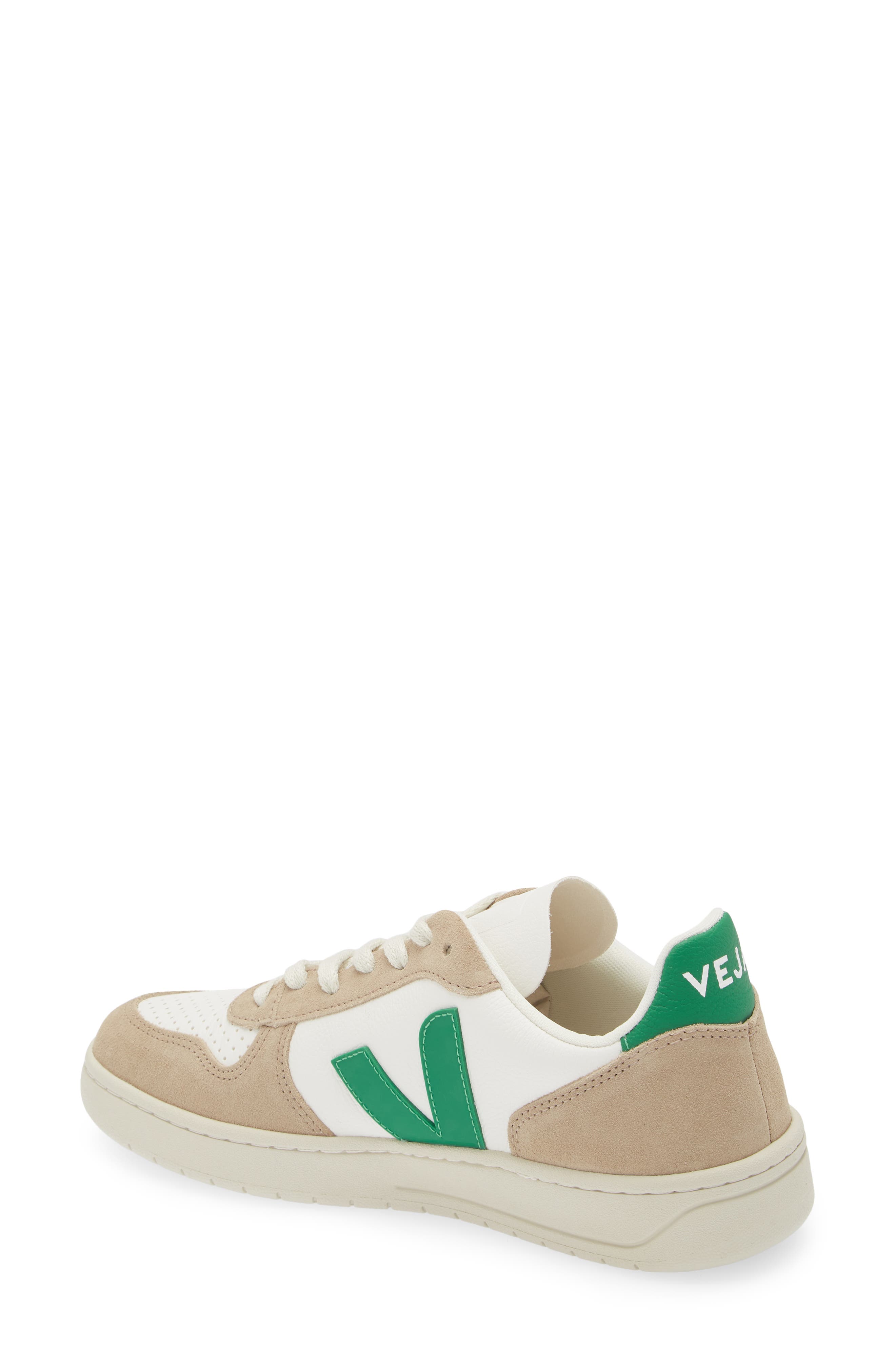 V-10 Sneaker, Alternate, color, EXTRA-WHITE/ EMERAUDE/ SAHARA