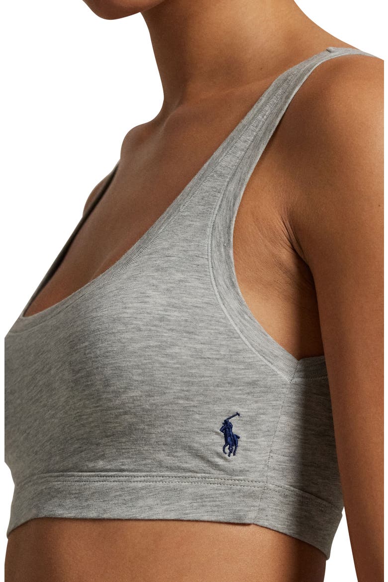 Logo Embroidered Bralette, Alternate, color, HEATHER GREY