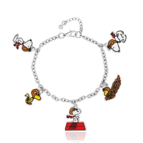 Peanuts Snoopy & Friends Silver-tone Charm Bracelet In Metallic