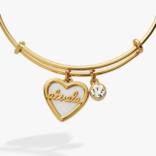 Alex And Ani Abuela Mother Of Pearl Heart Bangle Bracelet Duo In Gold