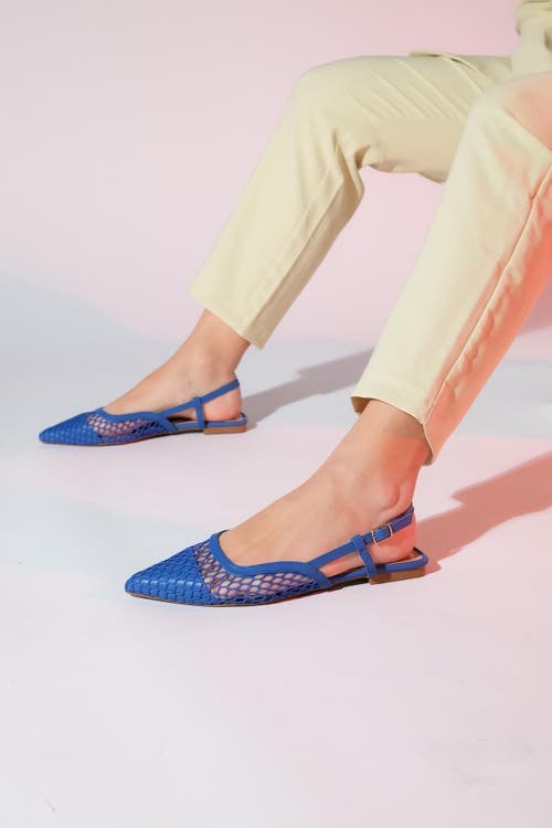 Prologue Shoes Brace Blue Mesh Flat Sandal