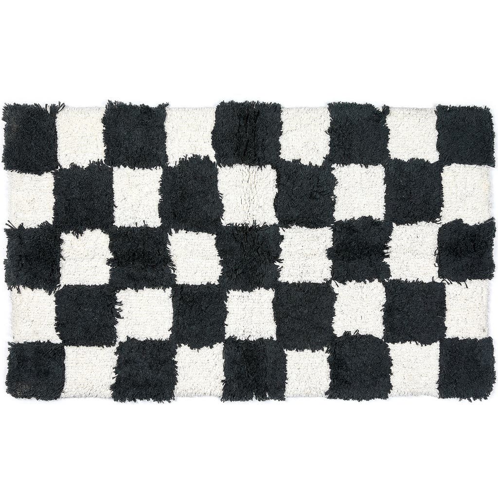 Mackenzie-childs Mackenzie Childs Checkerboard Black Bath Rug In Black