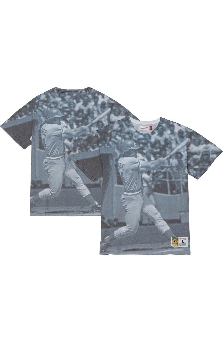Mitchell & Ness Men's Mitchell & Ness Pete Rose Cincinnati Reds Cooperstown Collection Highlight Sublimated Player Graphic T-Shirt, Main, color, White