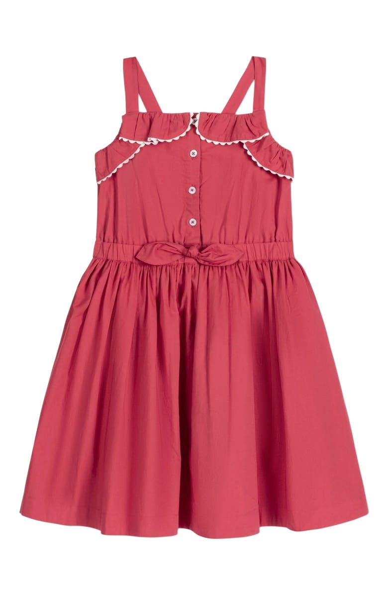 Hope & Henry Girls' Organic Button Front Ruffle Sundress, Kids, Main, color, 