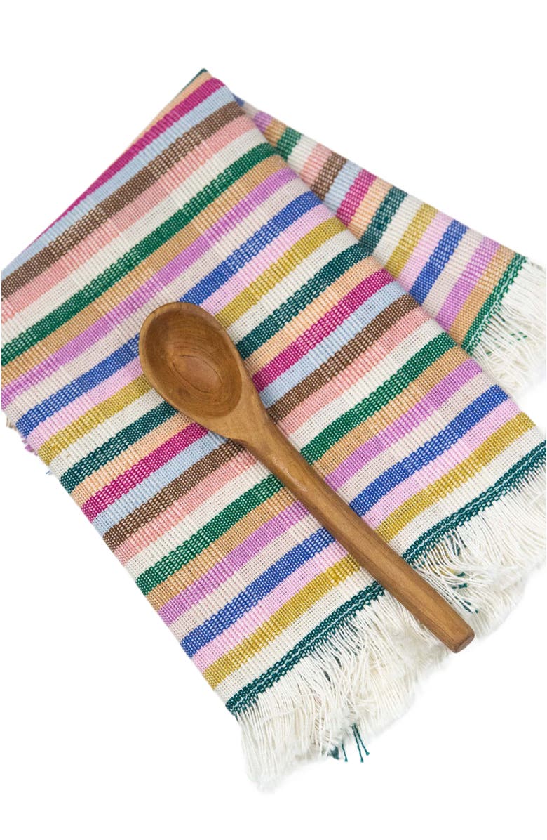 Archive New York Valentina Rainbow Striped Handwoven Cotton Party Napkins, Set of 4, Alternate, color, Rainbow