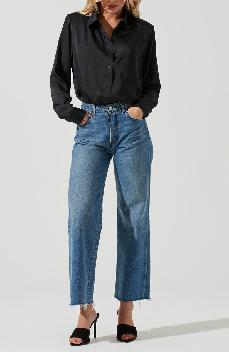 ASTR the Label Satin Button-Up Shirt, Alternate, color,